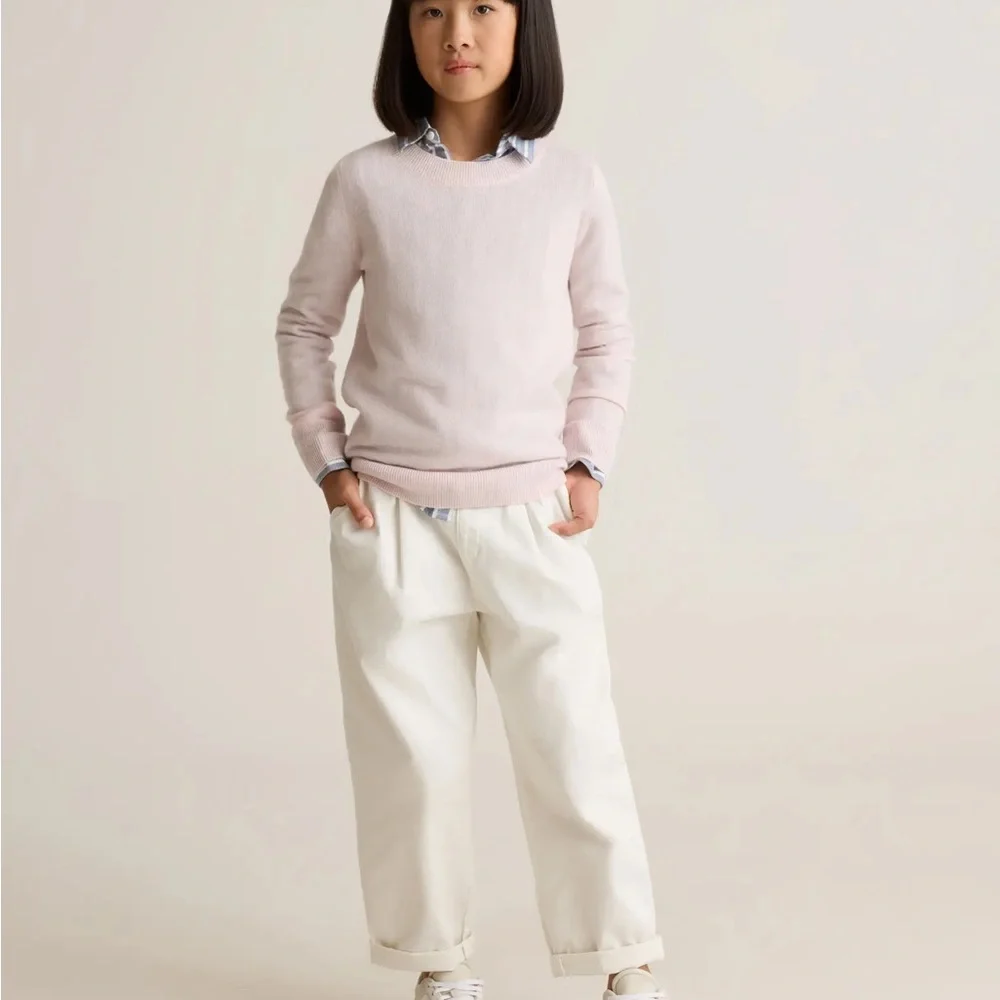 NEW Quince | 100% Cashmere Blush Pink Fisherman Sweater - Picture 2 of 4